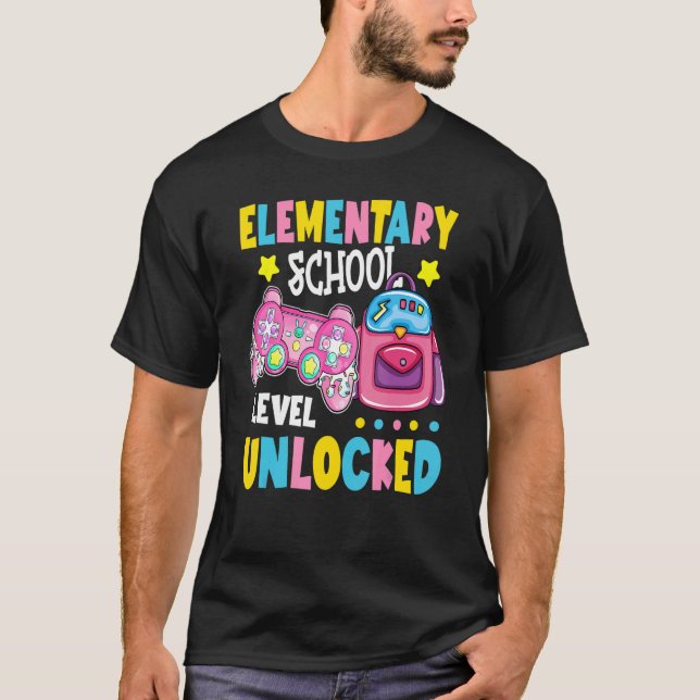 T-shirt Niveau élémentaire de l'école Jeu vidéo déverrouil (Devant)