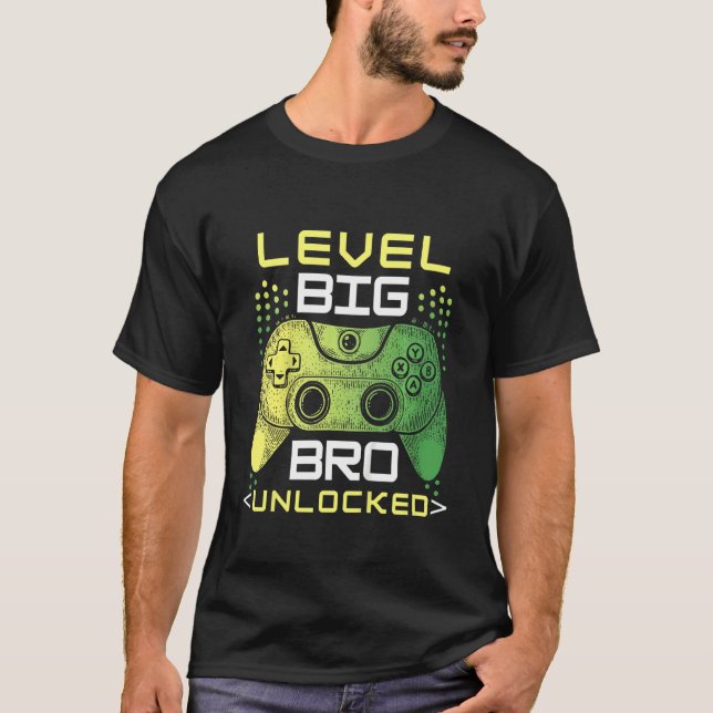 T-shirt Niveau Enfants Big Bro Déverrouillé Nouvelle Vidéo (Devant)