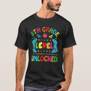T-shirt Niveau huitième débloqué jeu vidéo retour à l'écol