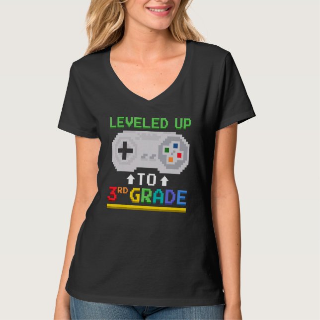 T-shirt Niveau Jusqu'À 3E Classe Gamer Video Game Control (Devant)