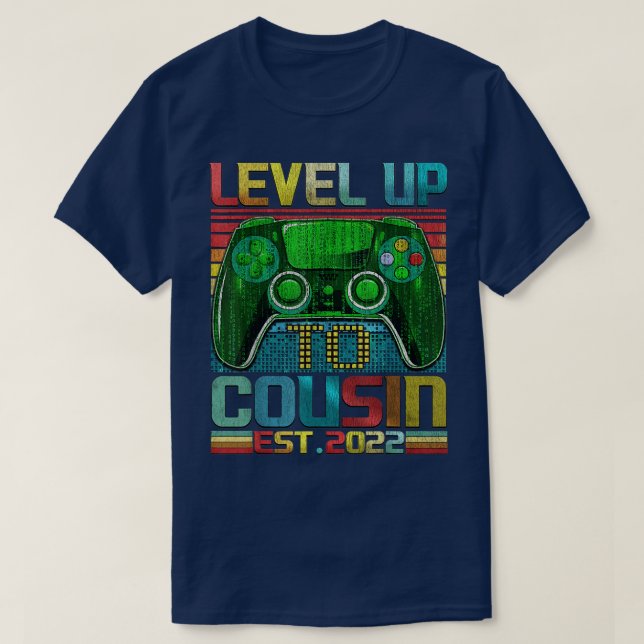 T-shirt Niveau Jusqu'À Cousin Crew 2022 Grossesse Nom De B (Design devant)