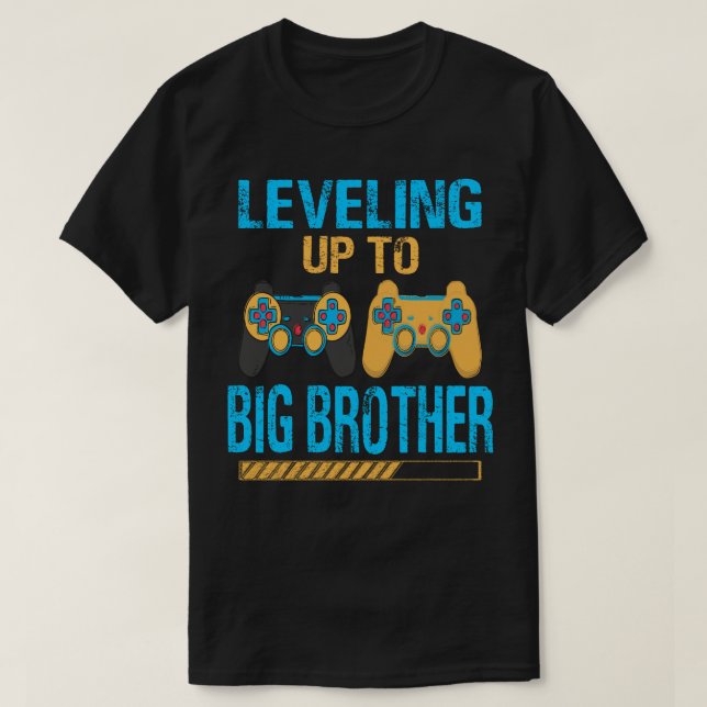 T-shirt Niveau Jusqu'Au Grand Jeu Vidéo De Gamer Frère (Design devant)