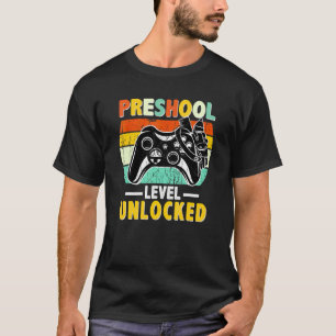 T-shirt Niveau Maternelle Débloqué Joueur De Vidéo Retour 