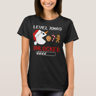 T-shirt Niveau Noël Déverrouillé Snowman Gingerbread Cooke
