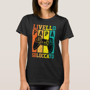 T-shirt Niveau Nouveau Papa Déverrouillé Jeu vidéo Gamer V