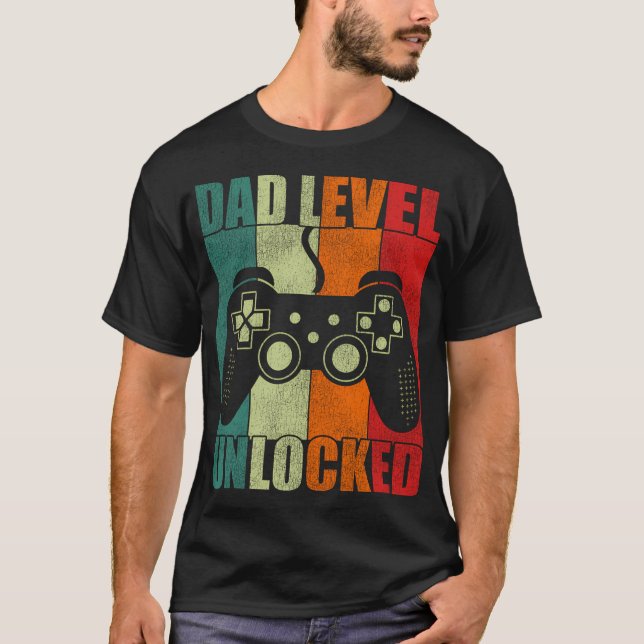 T-shirt Niveau papa de Faire-part de grossesse déverrouill (Devant)