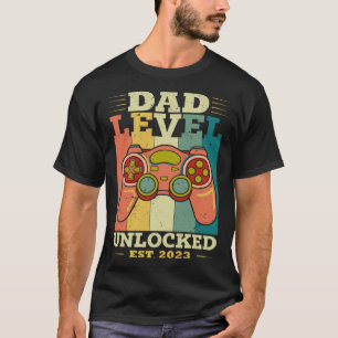 T-shirt Niveau Papa Débloqué 2023 Nouveau Papa Fête des Pè