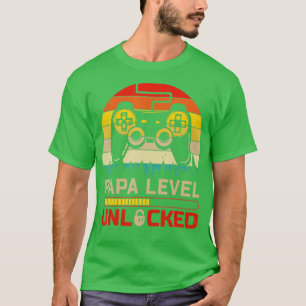 T-shirt Niveau Papa Déverrouillé Jeu vidéo Vintage Rétro