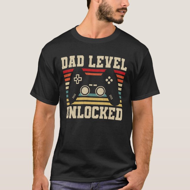T-shirt Niveau papa Faire-part de grossesse non verrouillé (Devant)