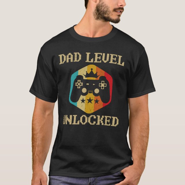 T-shirt Niveau papa Faire-part de grossesse non verrouillé (Devant)