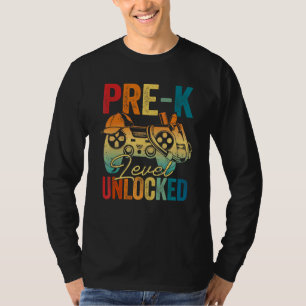 T-shirt Niveau pré-maternelle débloqué Jeu activé Pré-mate