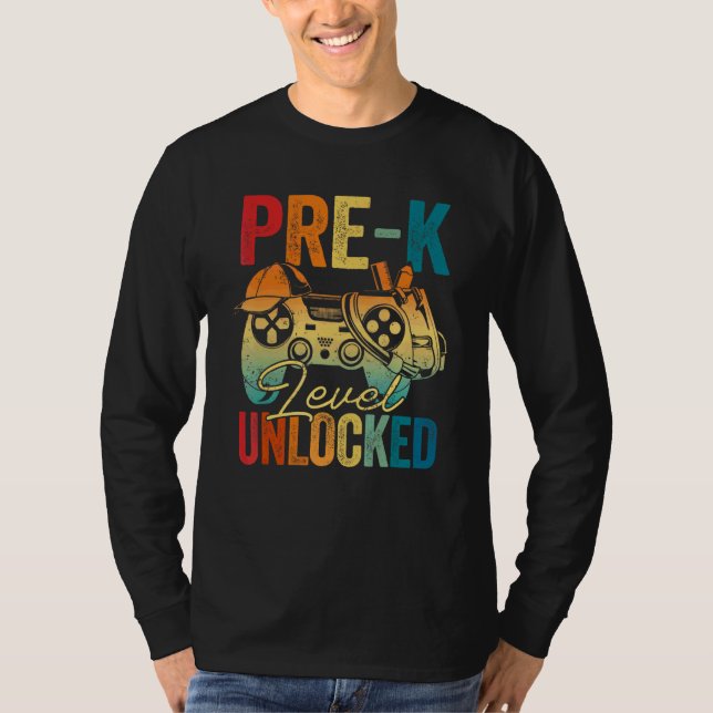 T-shirt Niveau pré-maternelle débloqué Jeu activé Pré-mate (Devant)
