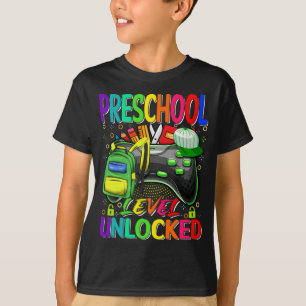 T-shirt Niveau préscolaire Jeu vidéo déverrouillé Retour à