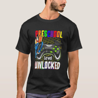 T-shirt Niveau Préscolaire Jeu Vidéo Déverrouillé Retour À