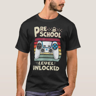 T-shirt Niveau Préscolaire Jeu Vidéo Déverrouillé Retour À