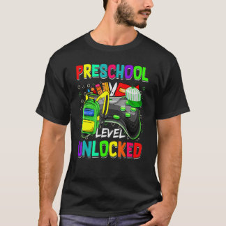 T-shirt Niveau Préscolaire Jeu Vidéo Déverrouillé Retour À