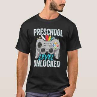 T-shirt Niveau Préscolaire Jeu Vidéo Déverrouillé Retour À