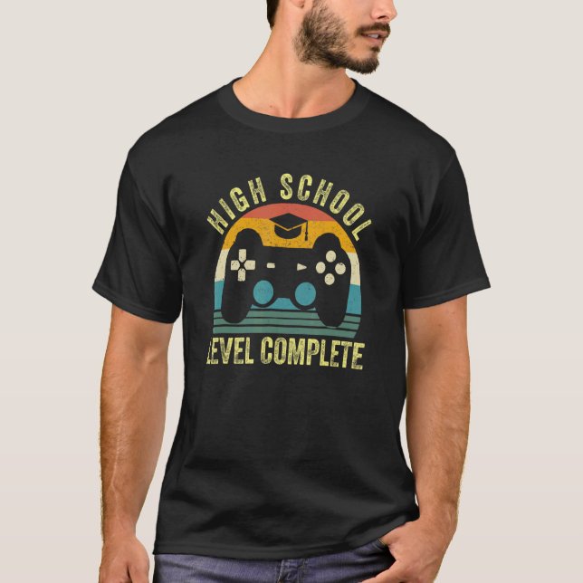 T-shirt Niveau Secondaire Gamer Complet Classe De 2022 Gra (Devant)