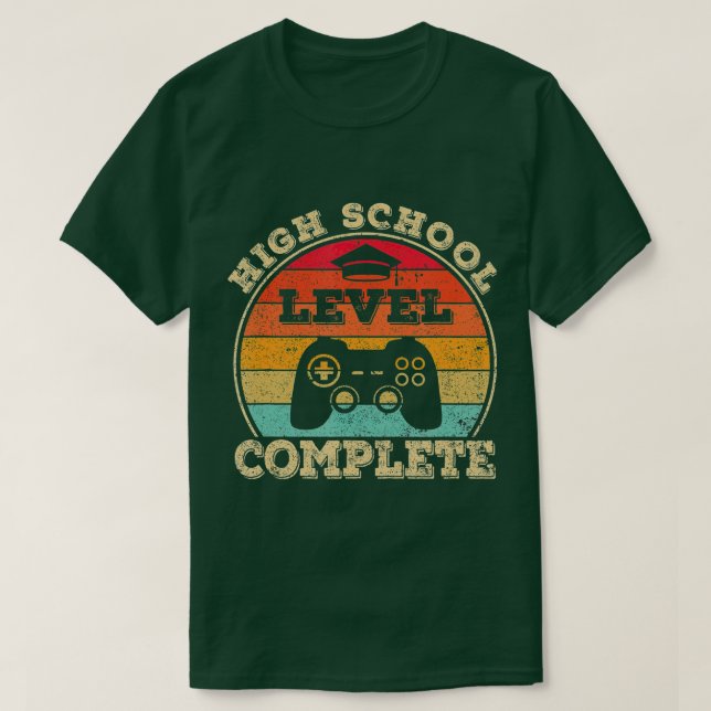 T-shirt Niveau secondaire Terminé Diplôme vidéo Contro (Design devant)