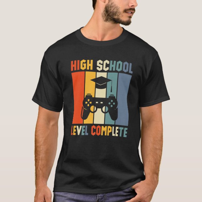 T-shirt Niveau secondaire Terminé Graduation 2022 Gamer M (Devant)