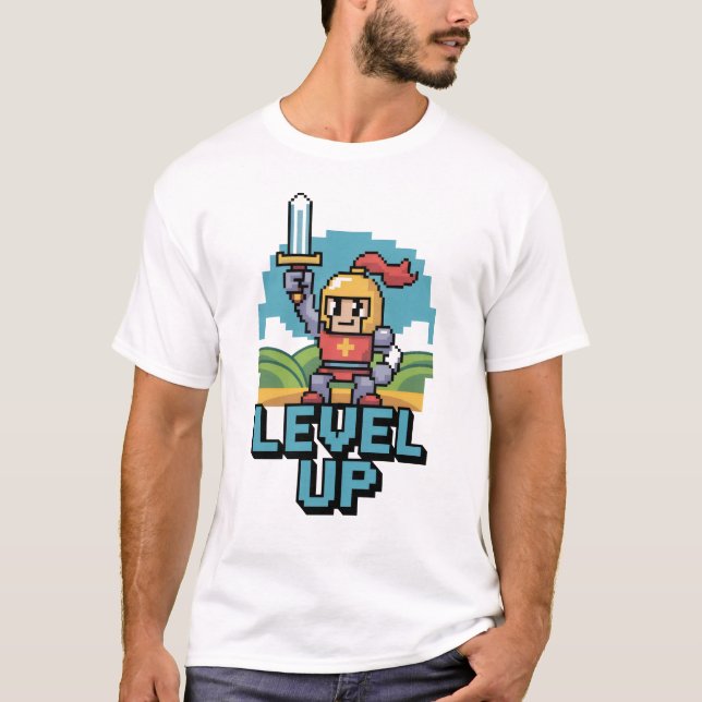 T-shirt Niveau supérieur 8 Bits de motivation (Devant)