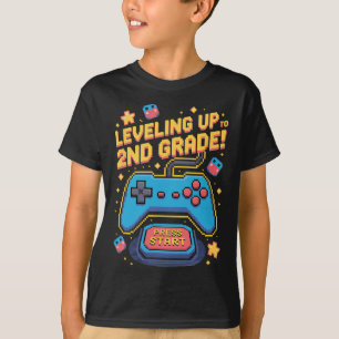 T-shirt Niveau supérieur à la 2e année Gamer 8 bits pixeli