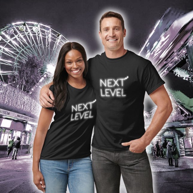 T-shirt Niveau Supérieur Blanc Néon Noir (Créateur téléchargé)