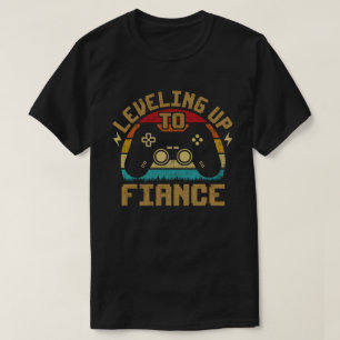 T-shirt Niveau Supérieur Fiancé Joueur Couple Nouvellement