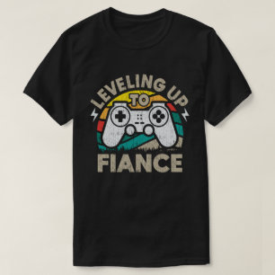T-shirt Niveau Supérieur Fiancé Joueur Couple Nouvellement