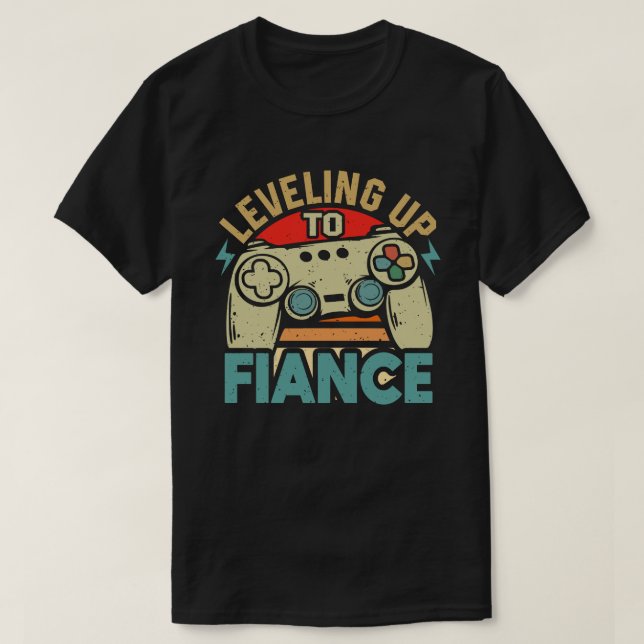 T-shirt Niveau Supérieur Fiancé Joueur Nouveau Couple Fian (Design devant)