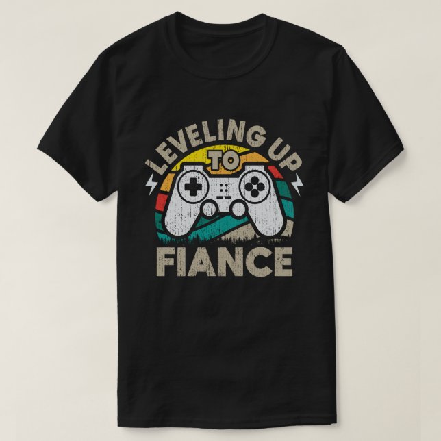 T-shirt Niveau Supérieur Fiancé Joueur Nouveau Couple Fian (Design devant)