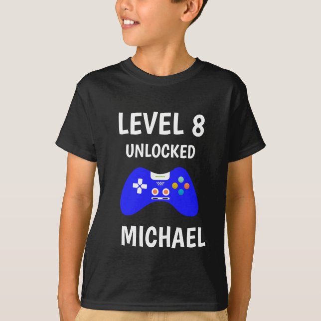 T-shirt Niveau Up Video Game Controller Anniversaire Enfan (Devant)