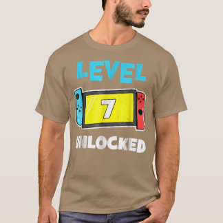 T-shirt Niveaux 7 Gamer débloqué 7e Anniversaire Cadeau Vi