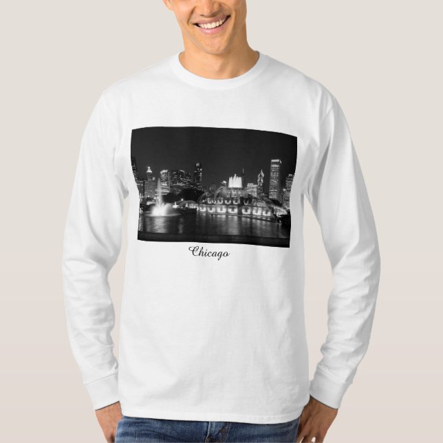 T-shirt Niveaux de gris Grant Park Chicago (Devant)