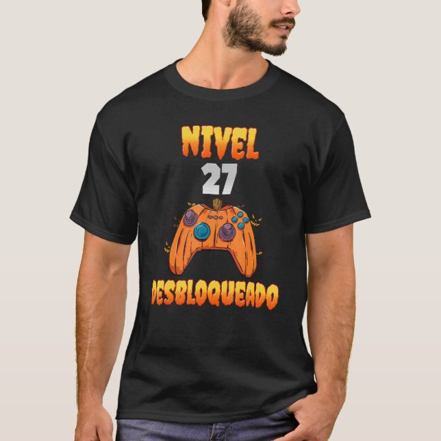 T-shirt Nivel 27 Desbloqueado 27 Años de Edad Cumpleaños V (Devant)