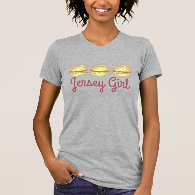 T-shirt NJ Jersey Girl Pork Roll Petit-Déjeuner Oeuf Sandw (Devant)