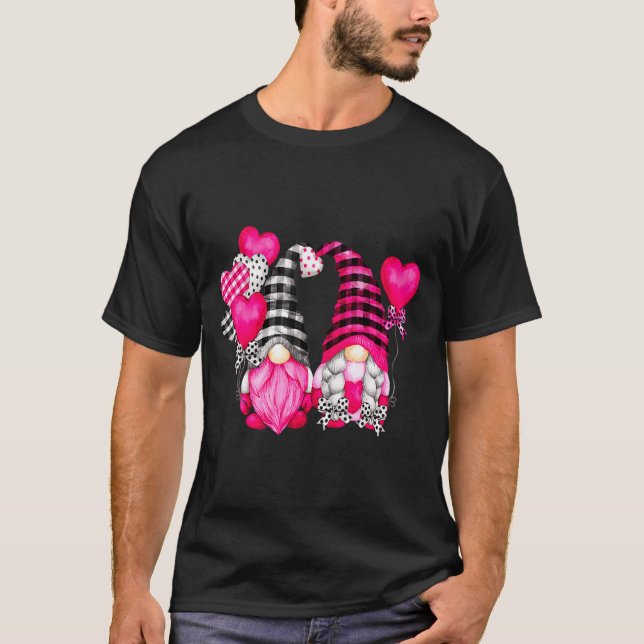 T-shirt Nk Buffalo Plaid And Heart Balloons Valentines D  (Devant)