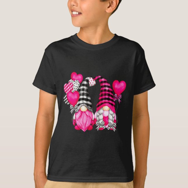 T-shirt Nk Buffalo Plaid And Heart Balloons Valentines D  (Devant)