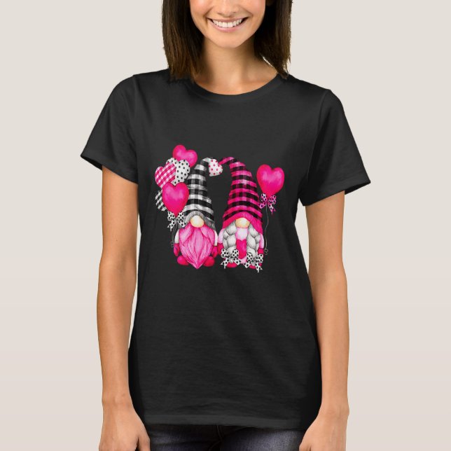 T-shirt Nk Buffalo Plaid And Heart Balloons Valentines D  (Devant)
