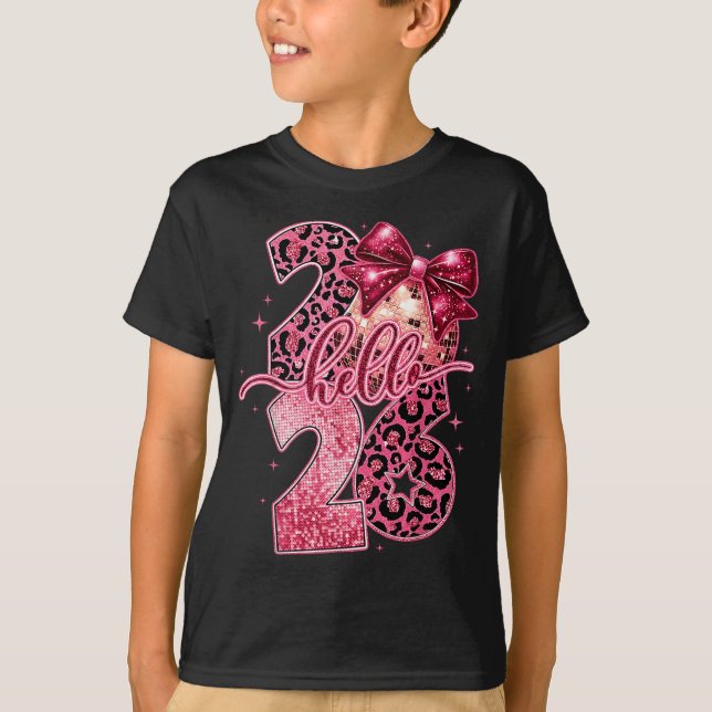 T-shirt Nk Leopard Hello 2026 Happy New Year Party Nye  (Devant)