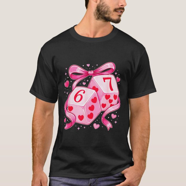 T-shirt Nk Love Dice 6 7 Hearts Valentine Cute Romantic Ar (Devant)