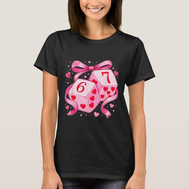 T-shirt Nk Love Dice 6 7 Hearts Valentine Cute Romantic Ar (Devant)