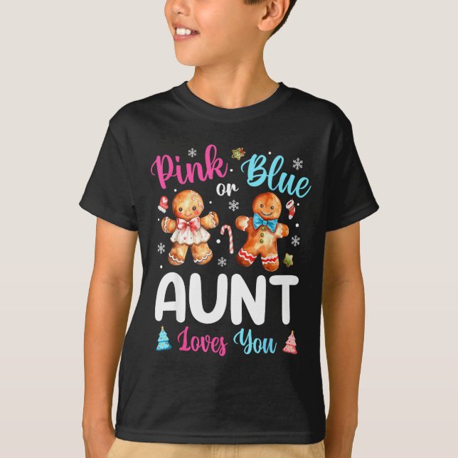T-shirt Nk Or Blue Aunt Loves You Gender Reveal Christmas  (Devant)