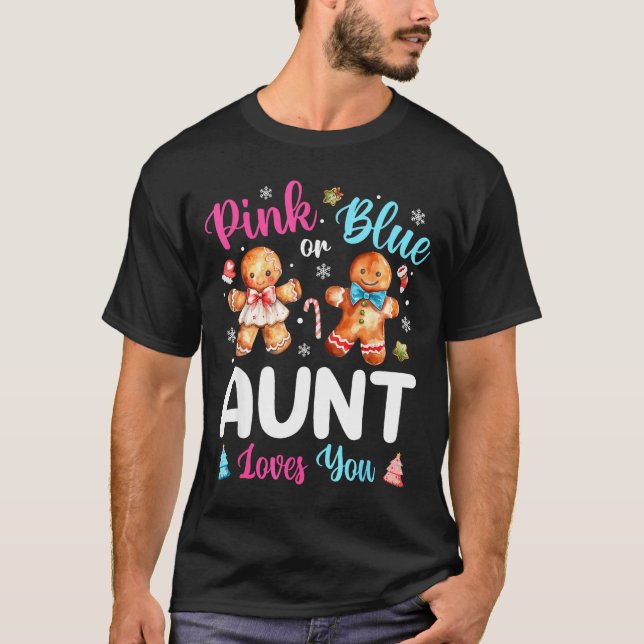 T-shirt Nk Or Blue Aunt Loves You Gender Reveal Christmas  (Devant)