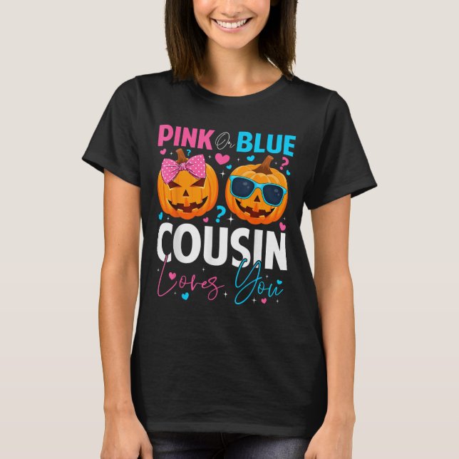 T-shirt Nk Or Blue Cousin Loves You Pumpkin Halloween Gend (Devant)