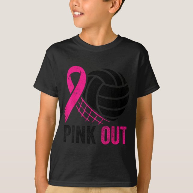 T-shirt Nk Out Volleyball Breast Cancer Awareness Nk Ribbo (Devant)