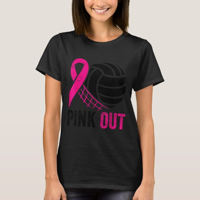 T-shirt Nk Out Volleyball Breast Cancer Awareness Nk Ribbo (Devant)