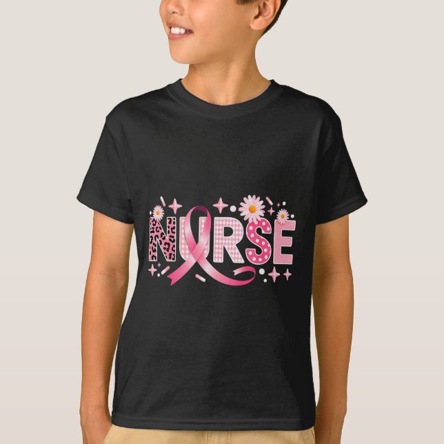 T-shirt Nk Ribbon Stethoscope Nurse Life Breast Cancer Awa (Devant)