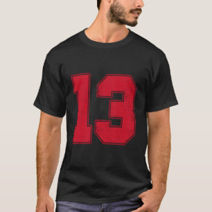 T-shirt No 13 Numéro de la ligne 13 Varisity Fan Sports Te