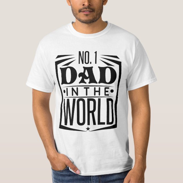 T-shirt No. 1 Papa Dans Le Monde (Devant)